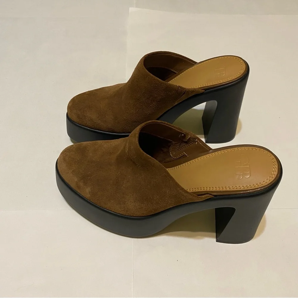 NWOT! Gianni Bini Sued Platform Clog Mules size 8M - Picture 3 of 12